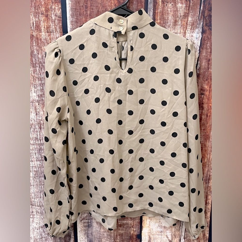 Cure Polka-Dotted Long Sleeve Blouse - Picture 5 of 7